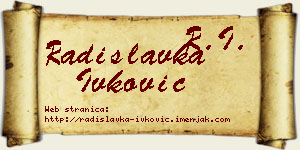 Radislavka Ivković vizit kartica